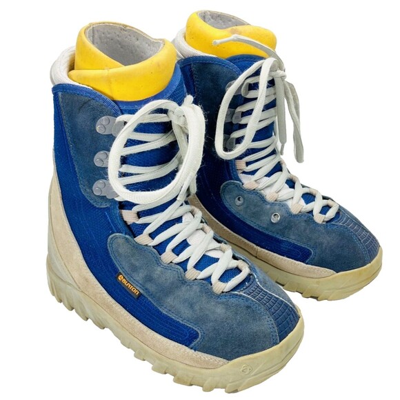 Burton Moto Snowboard Boots Suede Blue 41.5 8.5 Mens 9.5 Womens Removable Liners